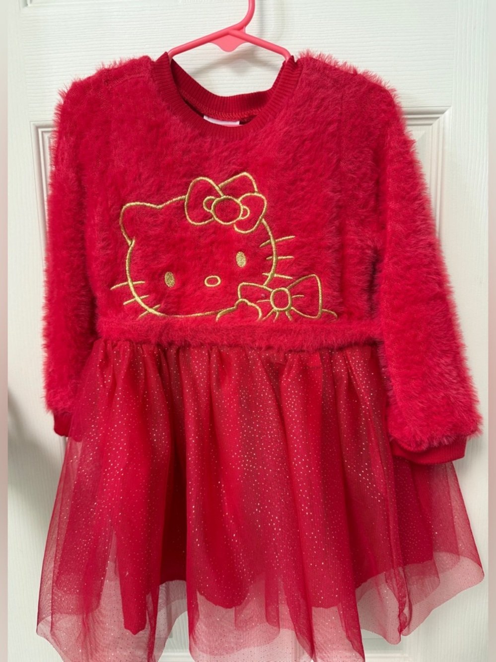 Hello Kitty Toddler Girls Eyelash Knit Tutu Dress with Long Sleeves, 3T-NWOT - Picture 3 of 7